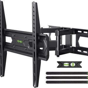 USX MOUNT TV Wall Mount for 32-65 inch Flat Screen/LED/4K up to 110lbs, Full Motion TV Mount Bracket with Swivel & Tilt Articulating Dual Arms, Max VESA 400x400mm, Fits 12/16" Wood Studs - Image 1