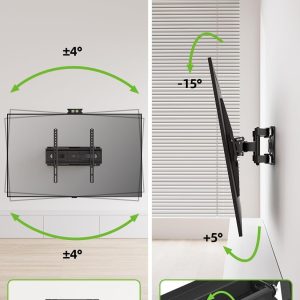 USX MOUNT TV Wall Mount for 32-65 inch Flat Screen/LED/4K up to 110lbs, Full Motion TV Mount Bracket with Swivel & Tilt Articulating Dual Arms, Max VESA 400x400mm, Fits 12/16" Wood Studs - Image 6