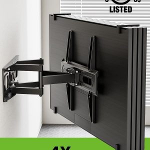 USX MOUNT TV Wall Mount for 32-65 inch Flat Screen/LED/4K up to 110lbs, Full Motion TV Mount Bracket with Swivel & Tilt Articulating Dual Arms, Max VESA 400x400mm, Fits 12/16" Wood Studs - Image 3